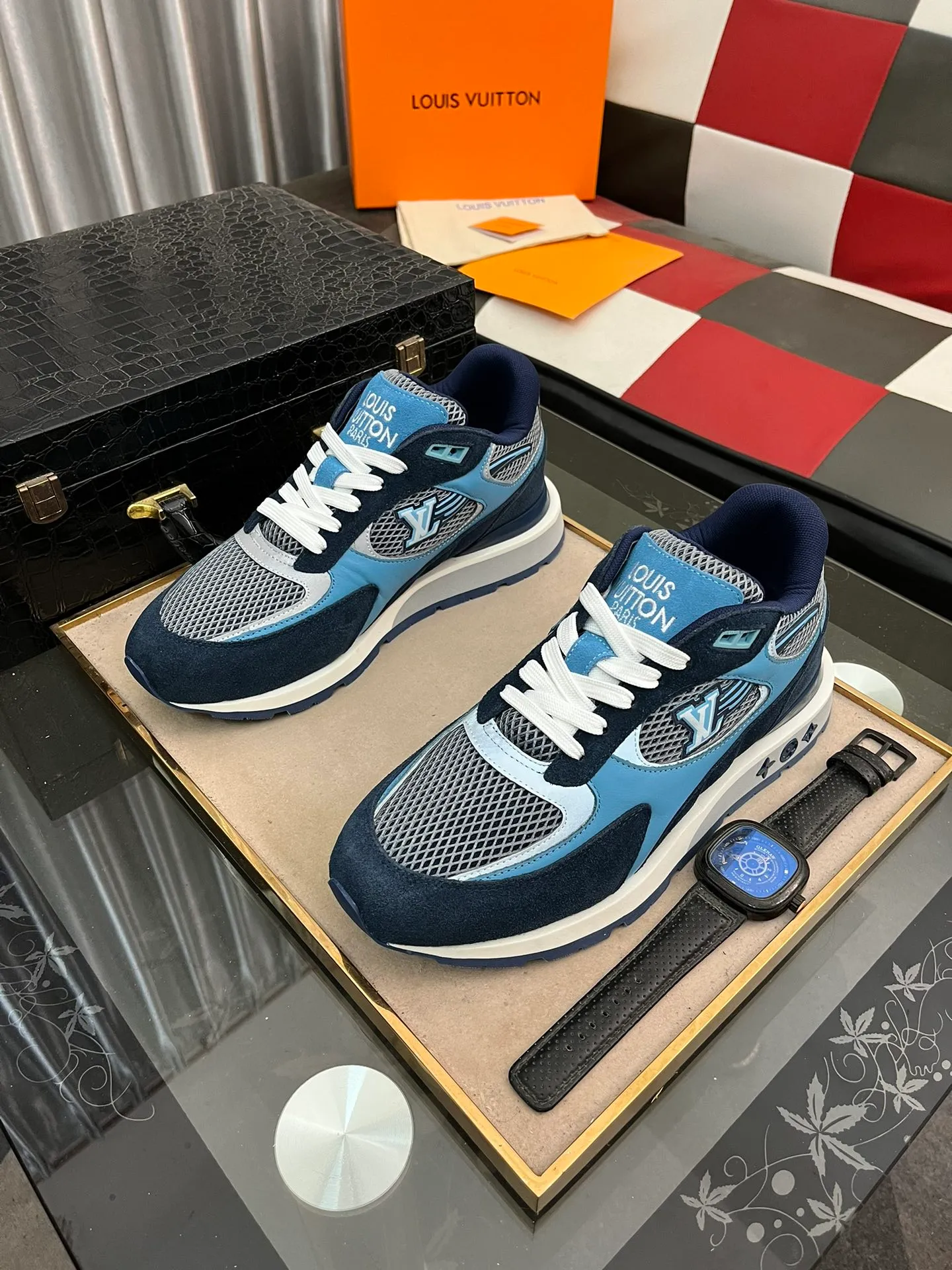 Men's Men's Shoes 💰660⌚️⌚️【LOUIS VUITTON) New 🍀LV Louis Vuitton*——LV classic dad shoes trendy shoes! Made of imported original soft calf leather, imported fly woven lining. Original wear-resistant rubber outsole! High quality products! Code number: 38-44